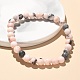 Bracciali elasticizzati con perle di diaspro naturale zebra&nbsp;BJEW-K212-A-035-1