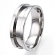 201 кольцо из нержавеющей стали с рифлением для пальцев RJEW-TAC0017-8mm-05A-2
