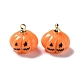 Halloween Pumpkin Opaque Resin Charms RESI-B010-01-1