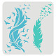 FINGERINSPIRE Feather Stencils for Painting 30x30cm Beautiful Feather Stencil Flying Bird Painting Stencil Bird's Feather Stencils for Painting on Wood DIY-WH0172-763-1
