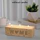 3 Hole Wood Candle Holders DIY-WH0375-003-5