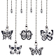 CRASPIRE 10Pcs 5 Style Halloween Ceiling Fan Pull Chain Extender Skull Butterfly Charm Pendant 12.6 Inch Decorative Extension Connector Ball Bead Cord Replacement Hanging Ornaments for Lighting Lamp AJEW-AB00139-1