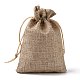 ポリエステル模造黄麻布包装袋巾着袋  淡い茶色  13.5x9.5cm ABAG-R004-14x10cm-05-3