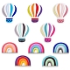10 個 10 スタイルのシリコーンビーズ  歯磨き用  虹と熱気球の形  ミックスカラー  18~28x22~25x9~9.5mm  穴：2mm  1個/スタイル SIL-YW0001-05-1