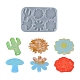 Stampi in silicone per charms con connettori cactus e funghi e fiori DIY-L065-02-1