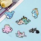 5Pcs 5 Style Animal Alloy Enamel Brooches for Backpack Clothes JEWB-SZ0001-40-3