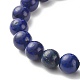 Pierre mélangée naturelle et perles rondes de roche de lave naturelle bracelet extensible de puissance d'énergie pour fille femmes BJEW-JB07041-7