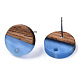 Resin & Walnut Wood Stud Earring Findings MAK-N032-007A-H02-1