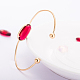 Bracelets de couple manchette en verre ovale en laiton à la mode pour femmes BJEW-BB16074-C-7