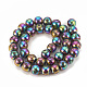 Chapelets de perles en hématite synthétique sans magnétiques G-T065-10mm-03A-2