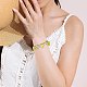 Lemon & Leaf & Flower Resin & Acrylic Charm Bracelet BJEW-TA00210-3