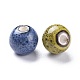 Perles de porcelaine émaillée fantaisie manuelles PORC-R403-M2-4