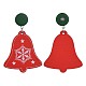 Orecchini pendenti natalizi in legno di pioppo tinto campana EJEW-JE03359-01-2