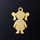 201ステンレス鋼ペンダント  空白のスタンピングタグ  女の子  ゴールドカラー  16.5x11x1mm  穴：1.5mm STAS-Q201-JN328-2-1