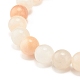 Round Frosted Natural Pink Aventurine Beads Stretch Bracelet BJEW-JB07170-5