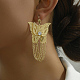 Iron Filigree Butterfly Dangle Leverback Earrings SQ8048-3