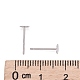 ロジウムメッキ 925 スターリングシルバーのイヤースタッドのパーツ  ピアスポスト  プラチナ  12x4x0.5mm  ピン：0.8mm X-STER-A003-80-3