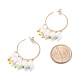 Anello con orecchini pendenti con perle naturali EJEW-TA00053-3