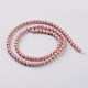 Dyed Natural Fossil Beads Strands G-E328-4mm-03-5