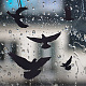 防水ポリ塩化ビニールの静電気の壁のステッカー  窓飾り用  鳥の模様と長方形  ブラック  300x200x0.5mm  ステッカー：30~89x45~130x0.1mm DIY-WH0308-174-5