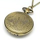 Alloy Flat Round with Dragon Pendant Necklace Pocket Watch X-WACH-N012-28-3