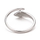 304 Stainless Steel Snake Wrap Open Cuff Ring with Rhinestone for Women RJEW-E062-B02-01P-3