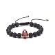 Natural Lava Rock & Acrylic Braided Bead Bracelet BJEW-JB08554-3