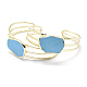 Bracelets de manchette en turquoise naturel BJEW-P079-11G-1