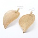 Natural Leaf Dangle Earrings EJEW-F151-01E-1