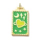 Brass Micro Pave Cubic Zirconia Pendant with Enamel KK-H458-02G-K02-1