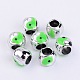 Rondelle Silver Color Plated Alloy Enamel European Large Hole Beads MPDL-F013-05S-NR-2