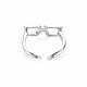 メンズアロイカフフィンガー指輪  オープンリング  カドミウムフリー＆鉛フリー  眼鏡  プラチナ  usサイズ6 3/4(17.1mm) RJEW-N029-035-2