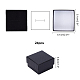Nbeads厚紙ジュエリーボックス  黒いスポンジを使って  ジュエリーギフト包装用  正方形  ブラック  5.1x5.1x3.3cm CBOX-NB0001-18B-5