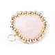 Pendenti di perle di quarzo rosa naturale sfaccettato in lega PALLOY-JF01299-4