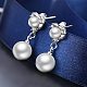 Pandahall 80 pcs 4 tailles résine imitation perle pendentifs perle balancent breloques perles perles avec capuchon de perle pour boucle d'oreille bracelet collier fabrication de bijoux (8mm RESI-PH0001-09-6