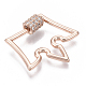 Brass Micro Pave Clear Cubic Zirconia Screw Carabiner Lock Charms X-ZIRC-T013-04RG-NF-2