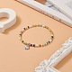 Bracelet extensible en perles de rocaille colorées avec breloques en laiton pour femme BJEW-JB09218-02-2