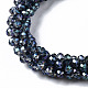Bracelets extensibles en perles de verre transparentes à facettes BJEW-S144-002C-01-3