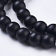 Chapelets de perle en pierre noire synthétique X-G-R345-6mm-38-1-3
