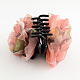 Flower Cloth Plastic Claw Hair Clips PHAR-S275-01-3