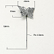 鉄のかんざしヘアスティックパーツ  真鍮の蝶トレイ付き  ニッケルフリー  プラチナ  58mm IFIN-I010-P-NF-3