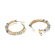 Bohemian Boho Round Circle Big Hoop Earrings with Glass Beads EJEW-JE04618-5