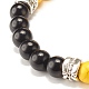 Rundes Stretch-Armband aus synthetischen türkisfarbenen (gefärbten) Perlen für Damen BJEW-JB07531-7
