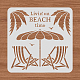 BENECREAT 30x30cm Beach Vacation Painting Stencils DIY-WH0172-555-1