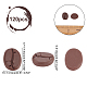不透明な樹脂カボションアクセサリー  模造食品  コー​​ヒー豆  ココナッツブラウン  17~17.5x13~13.5x5.5~6mm DIY-WH0260-70-2
