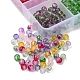 560 pièces 8 couleurs brins de perles de verre peintes à la bombe givrée GLAA-YW0001-39-4