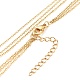304 Stainless Steel Moon Pendant Triple Layered Necklace with Glass for Women NJEW-JN03871-7
