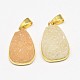 Electroplate Rough Gemstone Natural Drusy Crystal Pendants G-L133-20-1