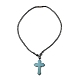 Ожерелья-крестики с синтетическим немагнитным гематитом для женщин и мужчин NJEW-E097-01-3