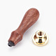 Brass Wax Seal Stamp and Wood Handle Sets AJEW-WH0056-A05-4